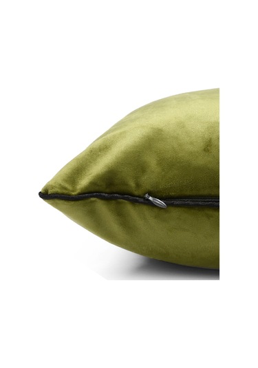 Biyeli Kırlent Yastık Kılıfı Haki Rengi 45x45