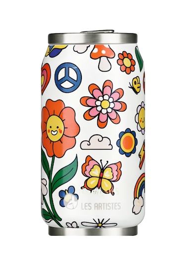 Les Artistes Paris Isı Yalıtımlı Kutu Çelik Termos 280ml Happy Çok Renkli