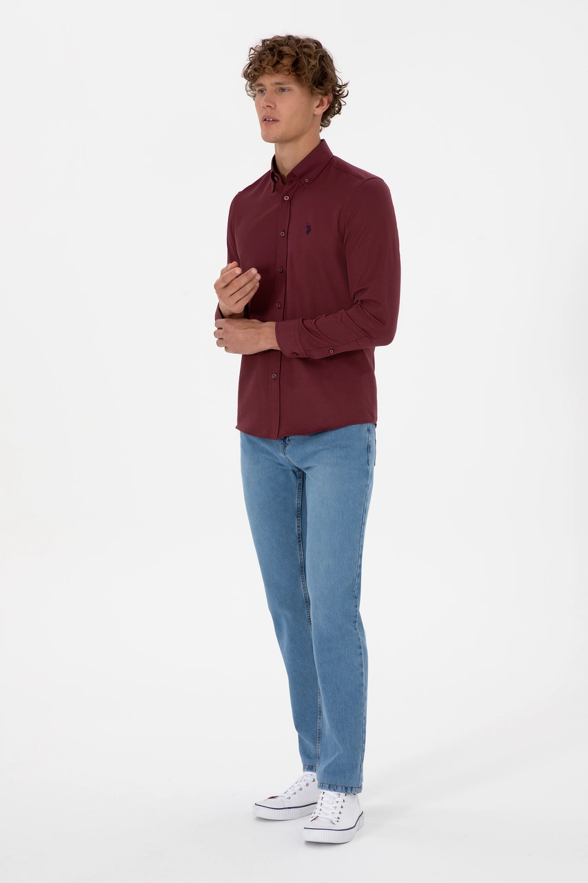 U.s. Polo Assn. Erkek Plum Gömlek Basic 50316723-vr177 New Plum