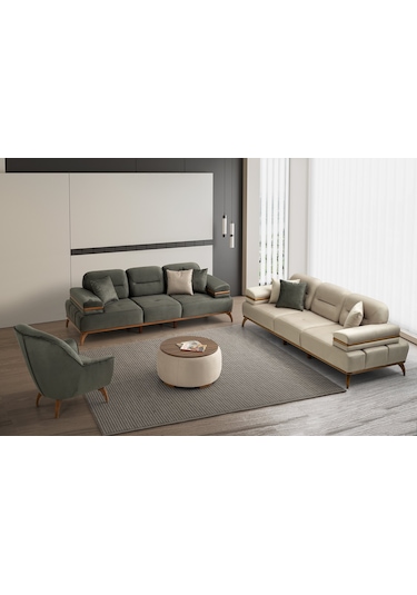 İnci Ahşap Ayaklı Berjer Yeşil