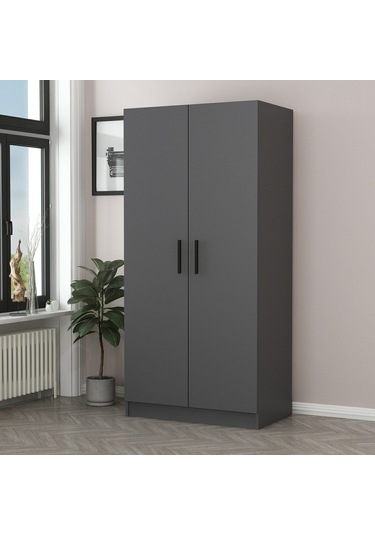 Minar Kale 2 Kapaklı Dolap Antrasit 210cm