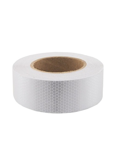 Reflektif Fosforlu Petekli Şerit Bant 5cm X 25metre Beyaz Glz03902321