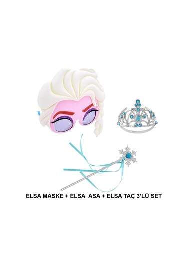 Elsa Maskesi Elsa Tacı Ve Elsa Asası 339lü Kostüm Seti