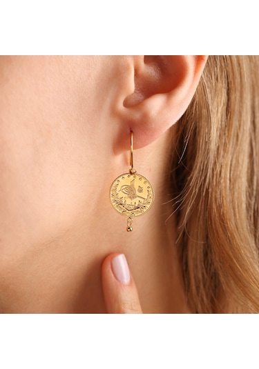 Sembol Gold 14 Ayar Altın Reşat Sallantılı Küpe Toplu