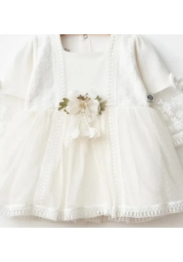 Işıl Baby Dantelli Kız Elbise Saç Bandı Beyaz