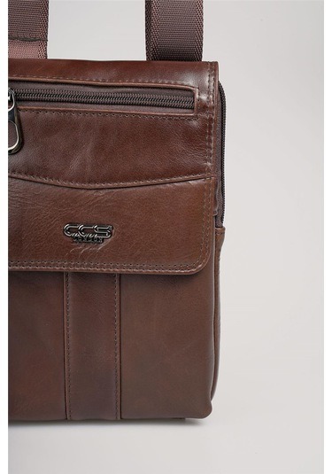 Ççs 31618 Hakiki Deri Askılı Çanta Kahve