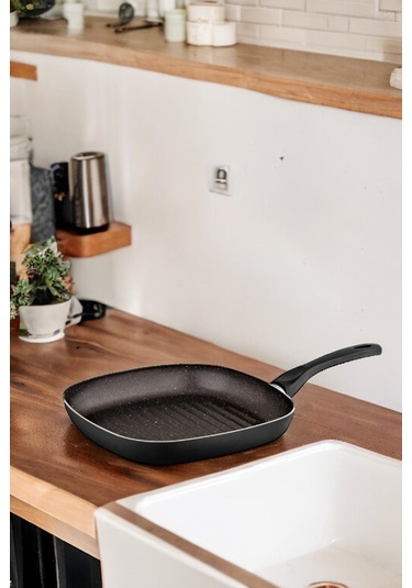 Ragnar Grill Izgara Tavası - 26 Cm Çizgili Yanmaz Yapışmaz Granit