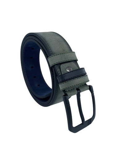 Haki Yeşil Süet Suni Deri Dikişli Model 4.5 Cm.lik Unisex Spor Kemer - 4510-10 Haki