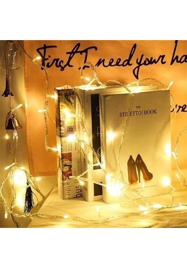 10 Metre 100 Ledli 8 Fonksiyonlu Dekoratif Lambader Sarı Lamba - P93yt2569syu Sarı