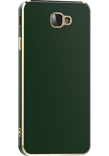 Samsung Galaxy Uyumlu J7 Prime Kılıf Zore Kenarı Gold Renk Silikon Bark Kapak
