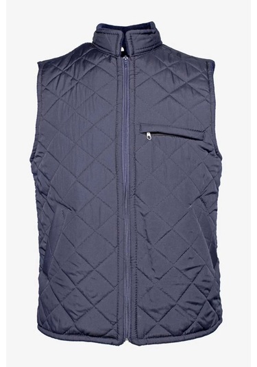 Kışlık Erkek Yelek Kapitone İş Güvenliği Micro Desenli Yeleği Çift Cepli İç Giyim Koruyucu Lacivert