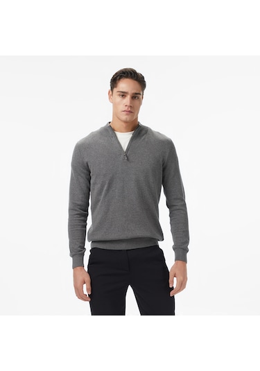 Nautica Erkek Gri Classic Fit Kazak Düz S57104t Gri