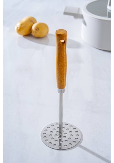 Acar Evero Ahşap Saplı Çelik Patates Ezici - 25 Cm
