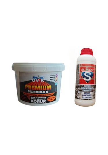 Uv-K Premium Silikonlu Su İzolasyon Boyası 1 Kg ve Silikokap Şeff