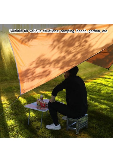 Geeroyoo Portatif Kare Şekilli Güneşlik, Plaj Ve Kamp İçin Çok Amaçlı Su Geçirmez Örtü, Turuncu Turuncu