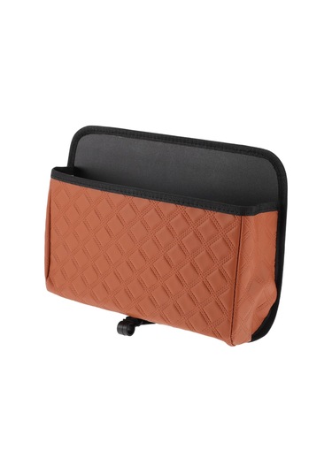 Kahverengi Evrensel 31 Cm Uzunluk 7 Cm Genişlik 22 Cm Yükseklik Araba Çöp Kutusu Askılı Çöp Kutusu Suni Deri 1 Adet Askılı