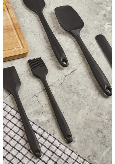 Leony Isıya Dayanıklı Yanmaz Yapışmaz Silikon Spatula Seti 6 Par