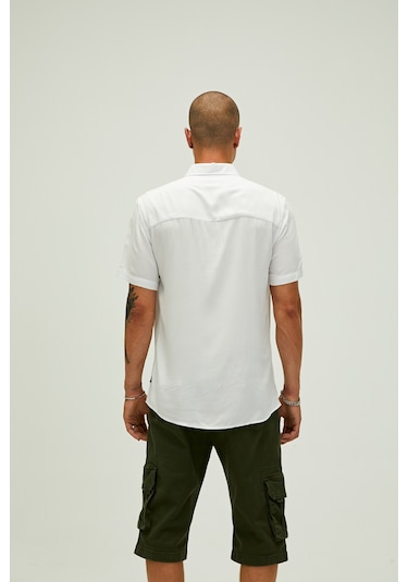Bad Bear Frank Erkek Beyaz Kısa Kollu Gömlek Beyaz