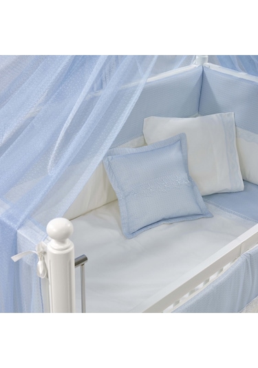 Meltem Kids Mondo İncili Mavi Pamuklu Bebek Uyku Seti 60 x 120 CM Mavi