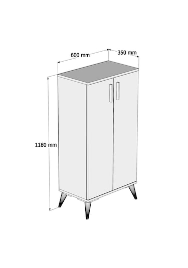 Ferniso Mobilya 2 Kapaklı 4 Bölmeli Ayakkabılık Hud Krem Beyaz
