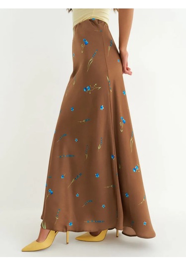 İpek Uzun Yazlık Etek 443840684 Bej