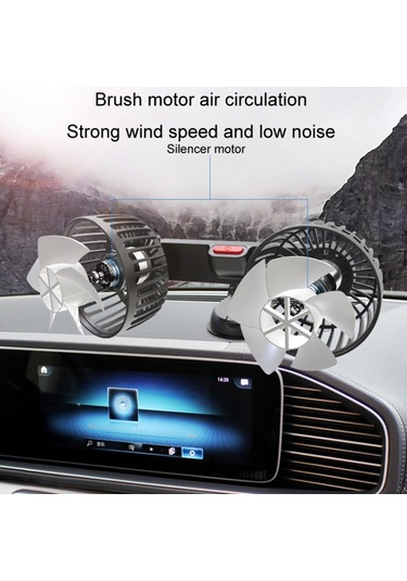F4206 3 Vites Ayarlanabilir Enayi Araba Fanı 360 Derece Dönebilen Çift Kafa Hava Fanı