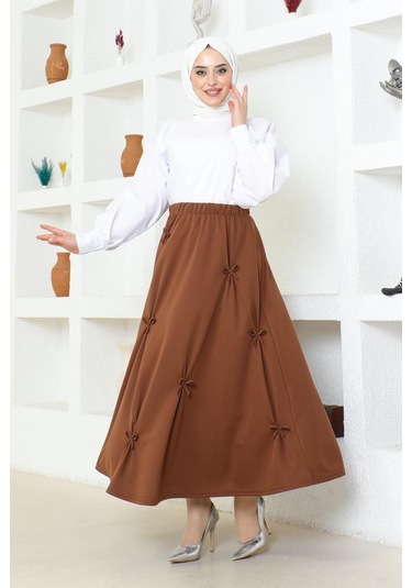 Fiyonk Detaylı Çan Etek Brc1507 Kahve 001