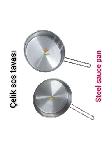 Çelik Sosluk Çelik Sos Tavası 20 Cm Ebatlı 2 Büyük Boy 430 Kalite
