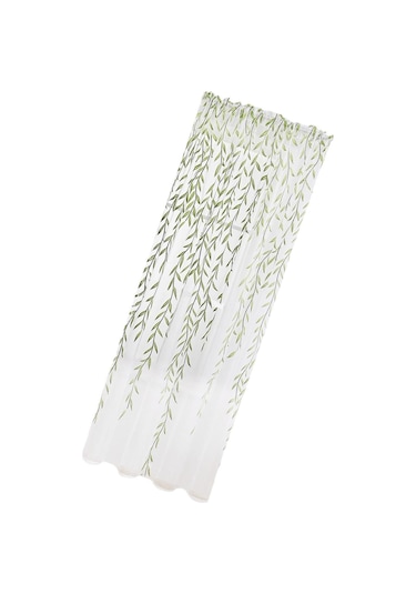 Oturma Odası İçin Yıkanabilir Modern Şeffaf Perdeler Yeşil 260 Cm Diğer