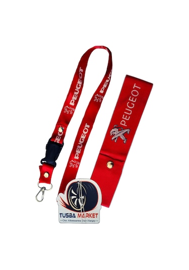 Peugeot Uyumlu Kırmızı Renk Tampon Dili / Çeki Ipi & Oto Ayna Askısı & Ayna Ipi