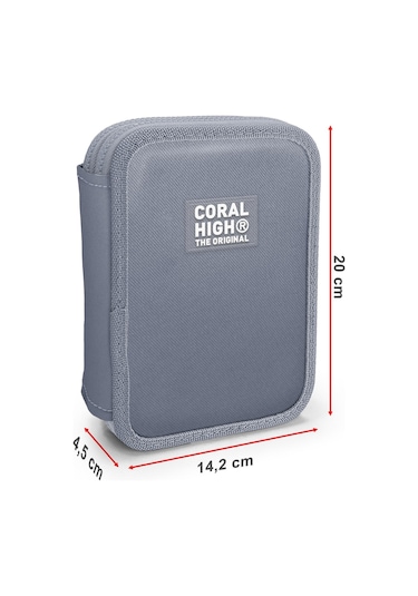 Coral High Kids Lavanta Su Yeşili Unicorn Desenli Çift Katlı Kalem Çanta 11129 Pembe - Su Yeşili