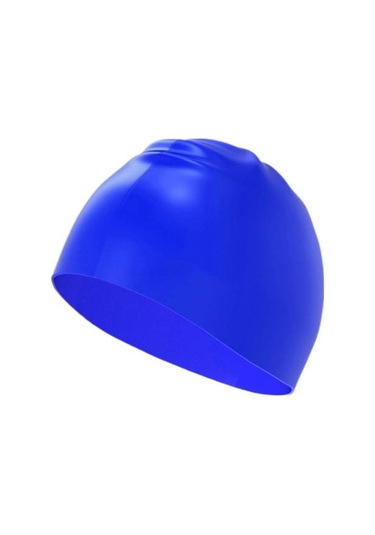 Mavi Ekstra Büyük Yüzme Bonesi Yüzme Şapkası Kaymaz Tasarım Yüksek Elastik Su Geçirmez Saç Koruma Yüzmek Bonesi Yetişkinler İçin Mavi