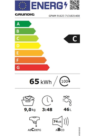 Grundig GPWM 91623 1000 Devir 9 KG Çamaşır Makinesi