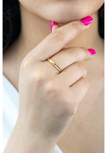 22 Ayar Altın Oluklu Ajda Yüzük 3 Gr