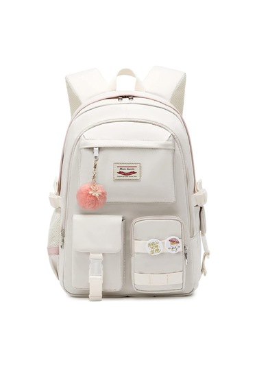 Aromee Gençler Kız Okul Sırt Çantası Seyahat Sırt Çantası - Beyaz