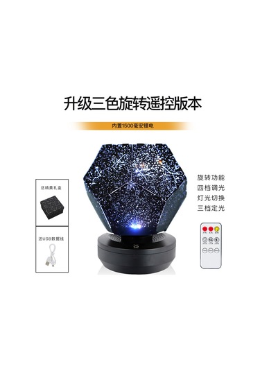 Vkemall Led Yıldız Projeksiyon Lambası, Uzak Kumanda Ve Zamanlama Fonksiyonu, Usb Şarjlı, Döner Tasarım S-9973