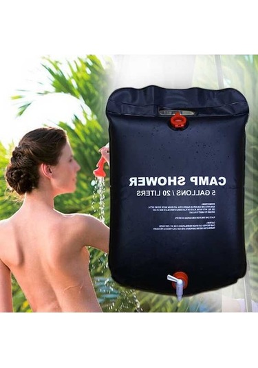 Novahub Outdoor Kampçılık 5 Galon Güneş Isıtmalı Duş Çantası 20 L - Pratik Kamp Ekipmanı Altın