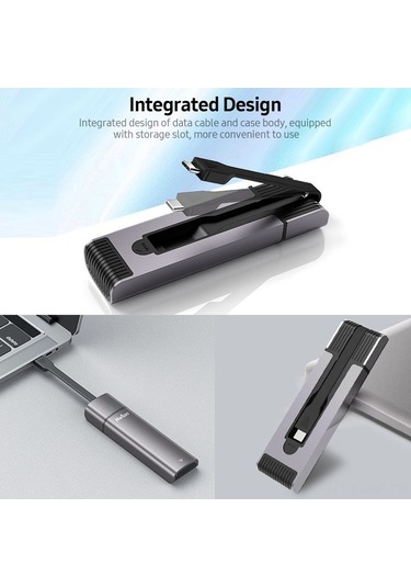 Novahub Netac Wh21 M.2 Sata Taşınabilir Hard Disk Kılıfı - Alüminyum, Dahili Kablo, Yüksek Hız, Kompakt Tasarım