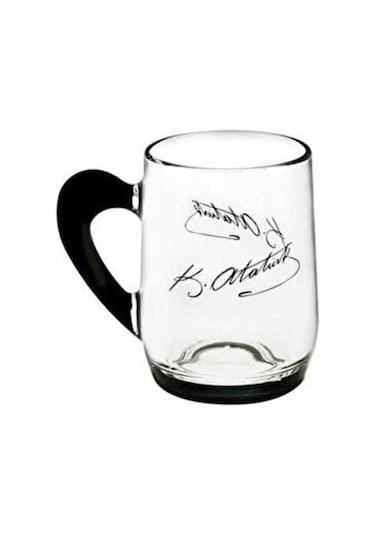Paşabahçe Atatürk Imzalı Cam Kupa Saplı Bardak 96165 Ata Desenli 304619119