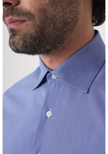 Bisse Uzun Kollu Klasik Yaka Erkek Lacivert Regular Fit Gömlek Gmczg252019 C39 Lacivert