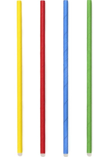 Kağıt Pipet Karışık Renkli Sargısız 6x195 Mm 50'li Kutulu 50 Adet 50