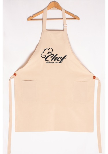 Mutfak Önlüğü Kişiye Ve İsme Özel Nakışlı Mutfak Önlüğü Şef 1 Farklı Renkler Krem
