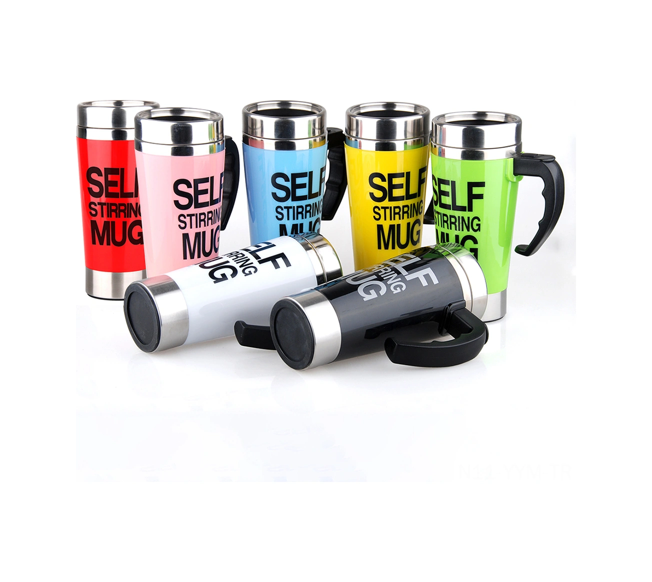 Geeksen Otomatik Elektrikli Karıştırıcı Kupa, 500ml Paslanmaz Çelik, Kahve/süt/su İçin, Sigortalı Kapak, Ofis/ev Kullanıma Uygun, Beyaz Diğer