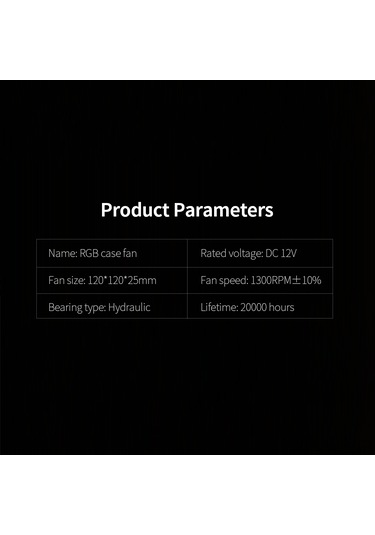 Jeehugo 12cm Rgb Bilgisayar Kasası Soğutma Fanları, Sessiz Hidrolik, 1300rpm, 5 Adet Paket