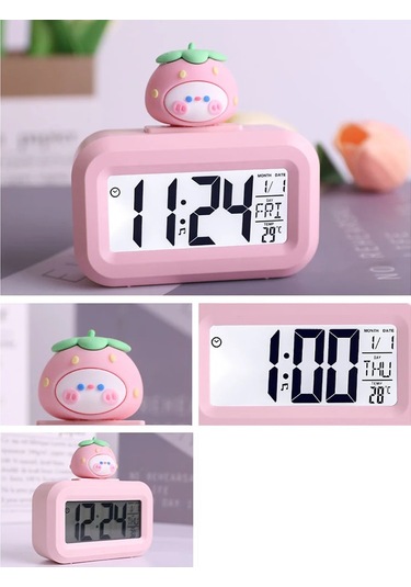 Led Çalar Saat Akülü Karikatür Müzik Saat Zaman Yönetimi