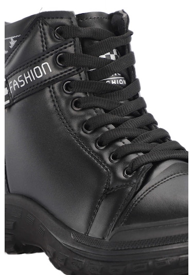 Esm Hertha Fermuarlı Kısa Bilek Kadın Bot Siyah