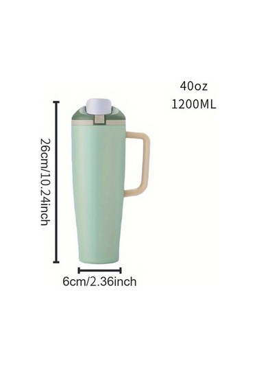 Brightnova Orange 40oz Vakum Paslanmaz Çelik Termos Tutacaklı Bpa-free Sızdırmaz Anti-kaygı 07 Beyaz