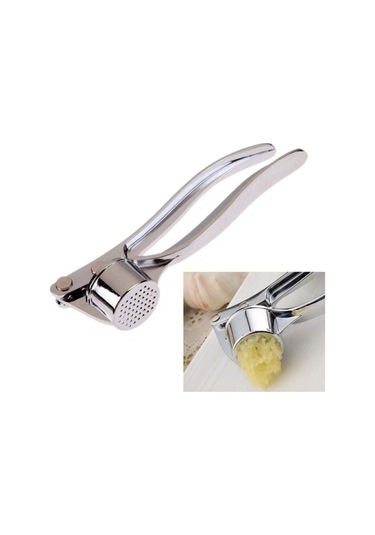 Paslanmaz Çelik Sarımsak Ezici Pratik Sarımsak Ezeceği- Metal Sarımsak Ezeceği Gri