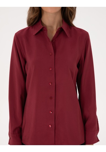 Pierre Cardin Kadın Mürdüm Gömlek Desenli 50318195-vr074 MÜRDÜM