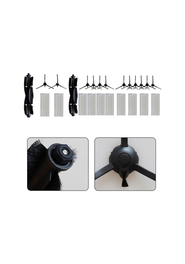 Moveevo Sweeva 6000 6500 Süpürge İçin Ana Fırça, Yan Fırça Ve Filtre C - Temizliği Güçlendirir, Ömrünü Uzattır